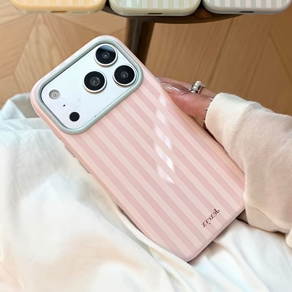 Apple Iphone 15 - Luxury Korean Fashion Stripes Candy Color