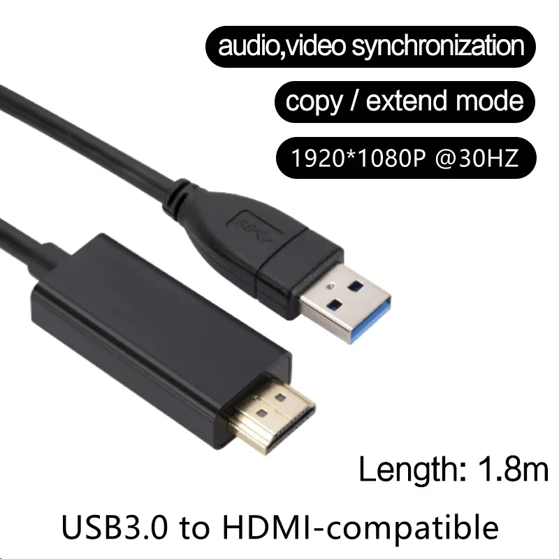 1.8M USB 3.0 To HDMI-compatibl - Hdmi Adapter Tablet ulasan dan harga