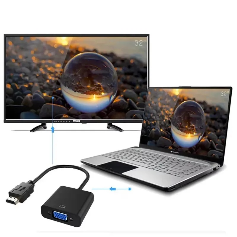 1-4sets HD 1080P HDMI To VGA C - Hdmi Adapter Tablet ulasan dan harga