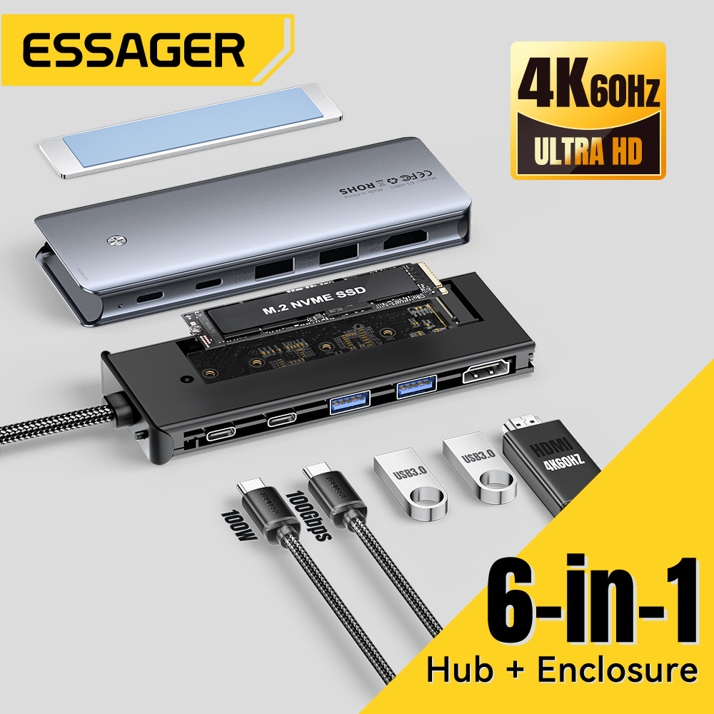 Essager USB C Hub With M.2 SSD - Hdmi Adapter Tablet ulasan dan harga